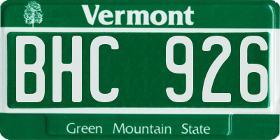 VT license plate BHC926