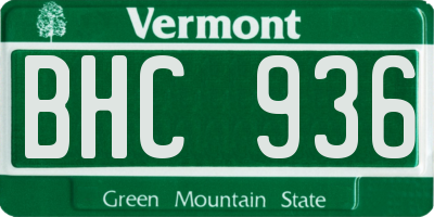 VT license plate BHC936