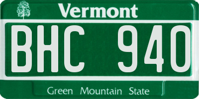 VT license plate BHC940