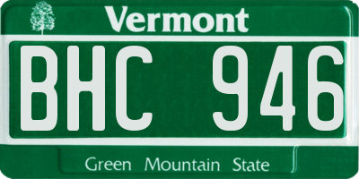 VT license plate BHC946
