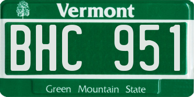 VT license plate BHC951