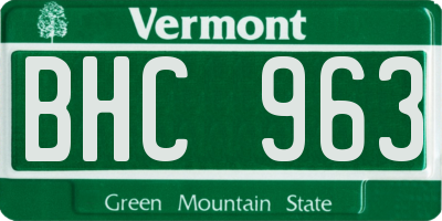 VT license plate BHC963