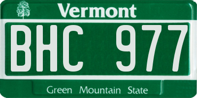 VT license plate BHC977
