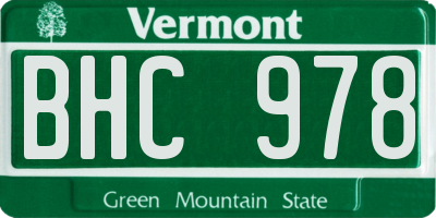 VT license plate BHC978