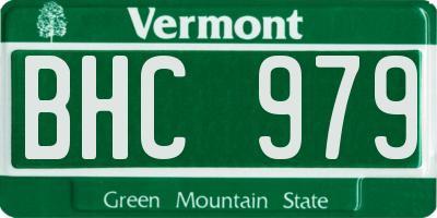 VT license plate BHC979