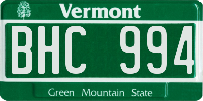 VT license plate BHC994