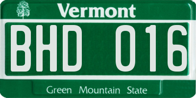 VT license plate BHD016