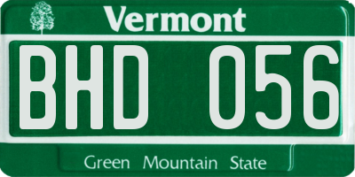 VT license plate BHD056