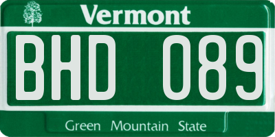 VT license plate BHD089
