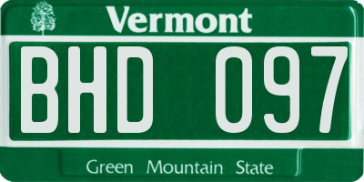 VT license plate BHD097