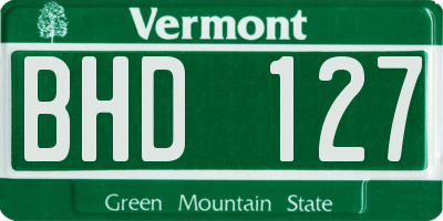 VT license plate BHD127