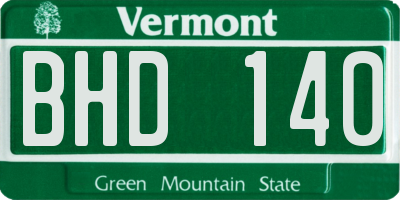 VT license plate BHD140