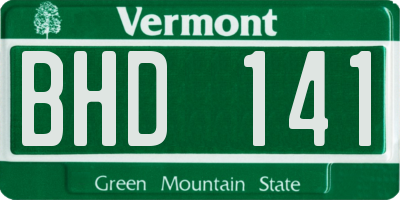 VT license plate BHD141