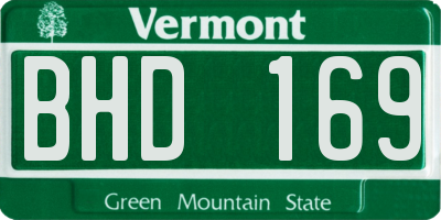 VT license plate BHD169