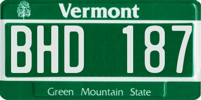 VT license plate BHD187