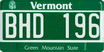 VT license plate BHD196