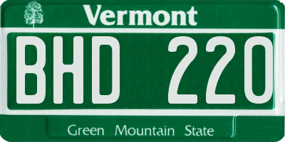 VT license plate BHD220