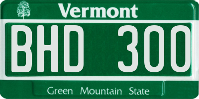 VT license plate BHD300