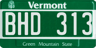 VT license plate BHD313