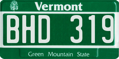 VT license plate BHD319
