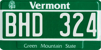VT license plate BHD324