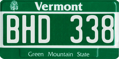 VT license plate BHD338