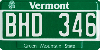 VT license plate BHD346