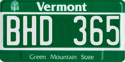VT license plate BHD365