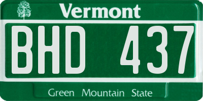 VT license plate BHD437