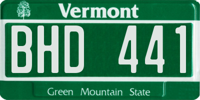 VT license plate BHD441