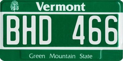 VT license plate BHD466