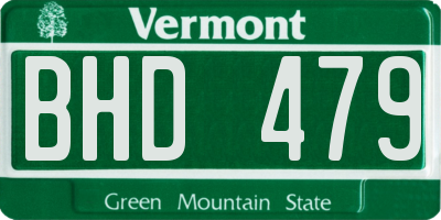 VT license plate BHD479
