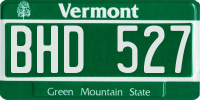 VT license plate BHD527