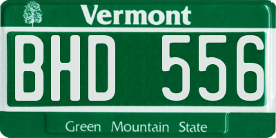 VT license plate BHD556