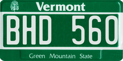 VT license plate BHD560