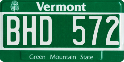 VT license plate BHD572