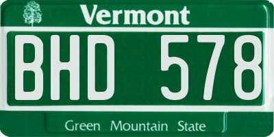 VT license plate BHD578