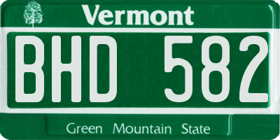 VT license plate BHD582