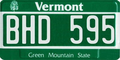 VT license plate BHD595