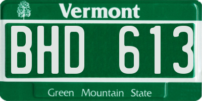VT license plate BHD613