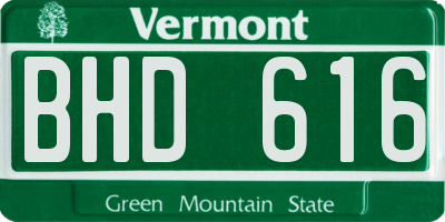VT license plate BHD616