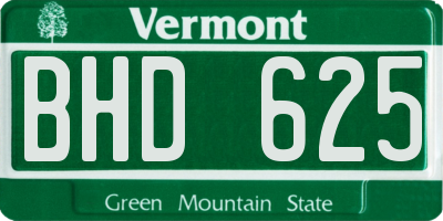 VT license plate BHD625