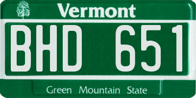 VT license plate BHD651