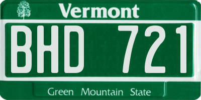 VT license plate BHD721
