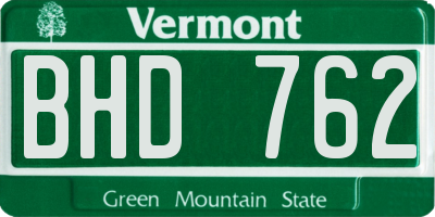 VT license plate BHD762