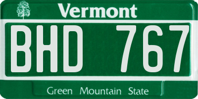 VT license plate BHD767