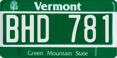 VT license plate BHD781