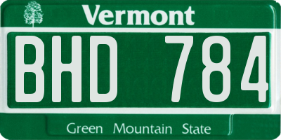 VT license plate BHD784