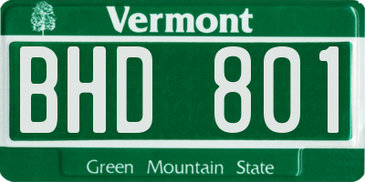 VT license plate BHD801