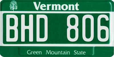 VT license plate BHD806